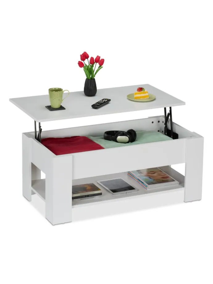 Couchtisch in Weiß - (B)98 x (H)42 x (T)50 cm