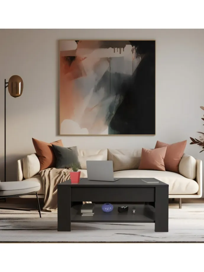 Couchtisch in Weiß - (B)98 x (H)42 x (T)50 cm