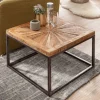 Couchtisch Mango Massivholz 55x40x55 cm Tisch mit Metallgestell