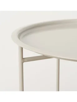 Couchtisch "Rocko" in Beige - (H)46 x Ø 46 cm