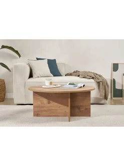 Couchtisch "Soleil" in Hellbraun - (H)40 x Ø 90 cm