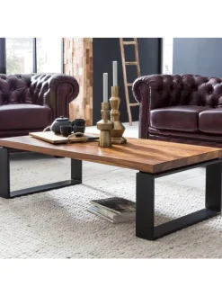 Couchtisch WL5.650 115x35x60 cm Massiv Holz Sofatisch mit