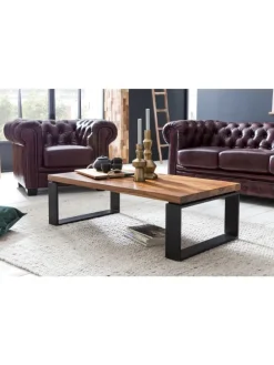 Couchtisch WL5.650 115x35x60 cm Massiv Holz Sofatisch mit