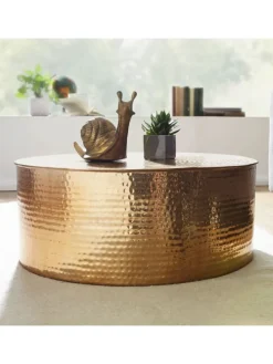 Couchtisch 75x31x75 cm Aluminium Beistelltisch Orientalisch