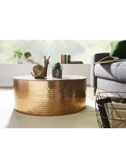 Couchtisch 75x31x75 cm Aluminium Beistelltisch Orientalisch