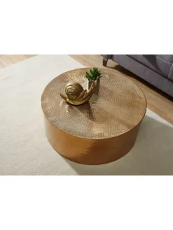 Couchtisch 75x31x75 cm Aluminium Beistelltisch Orientalisch