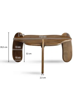 Couchtisch 78x78x39,5 cm Mango Massivholz Walnussfarben Sofatisch