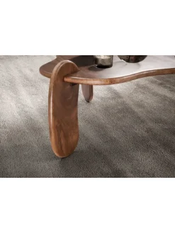 Couchtisch 78x78x39,5 cm Mango Massivholz Walnussfarben Sofatisch