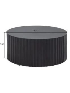 Couchtisch 67x67x31 cm Metall Sofatisch Rund, Design