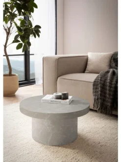 Couchtisch 60x60x30 cm Sandfarben Sofatisch in Stein-Optik Modern, in Beige