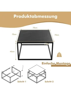 Couchtisch 70x70x40cm in Schwarz