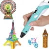 3D Drucker Stift Set Blau für Kinder Erwachsene mit 3 Farben 1.75mm