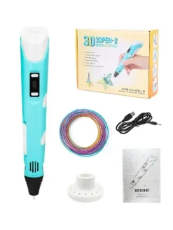 3D Drucker Stift Set Blau für Kinder Erwachsene mit 3 Farben 1.75mm