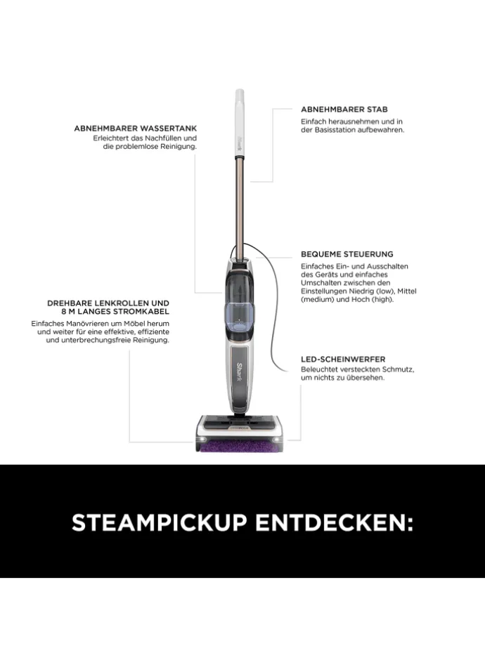 Dampfreiniger SteamPickUp SD200EU in weiß