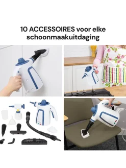 Dampfreiniger ''Vitapur'' in Weiß/ Blau - (B)13 x (H)23 x (T)27 cm