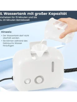 Dampfreiniger 1500W Aufheizzeit 10s in Weiß