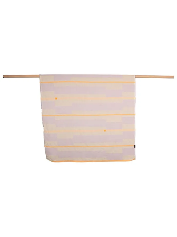 Decke "Lino - Blockstreifen" in Beige/ Rosa