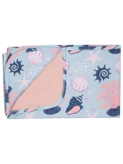 Decke "Shells Pearls" in Blau