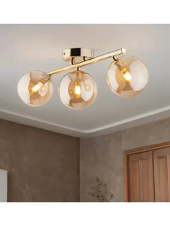 Deckenlampe (B)23 x (L)47 x (H)17 cm in Gold Bernstein