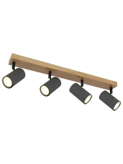 Deckenleuchte in Grau/ Hellbraun - (L)56 x (B)6 x (H)12 cm