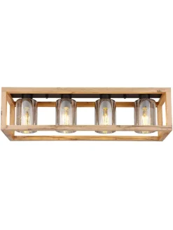 Deckenleuchte ''Pettey'' in Hellbraun - (B)74,5 x (H)20 x (T)22,5 cm