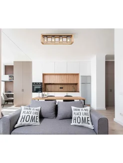 Deckenleuchte ''Pettey'' in Hellbraun - (B)74,5 x (H)20 x (T)22,5 cm