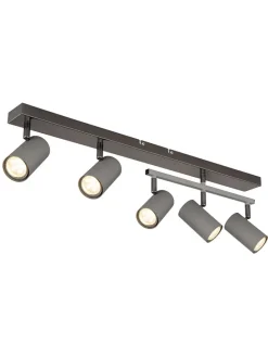 Deckenleuchte "Robby" in Schwarz/ Grau - (B)70 x (H)17 x (T)35 cm