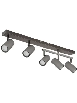 Deckenleuchte "Robby" in Schwarz/ Grau - (B)70 x (H)17 x (T)35 cm