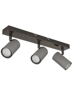 Deckenleuchte "Robby" in Schwarz/ Grau - (B)41 x (H)12 x (T)10 cm