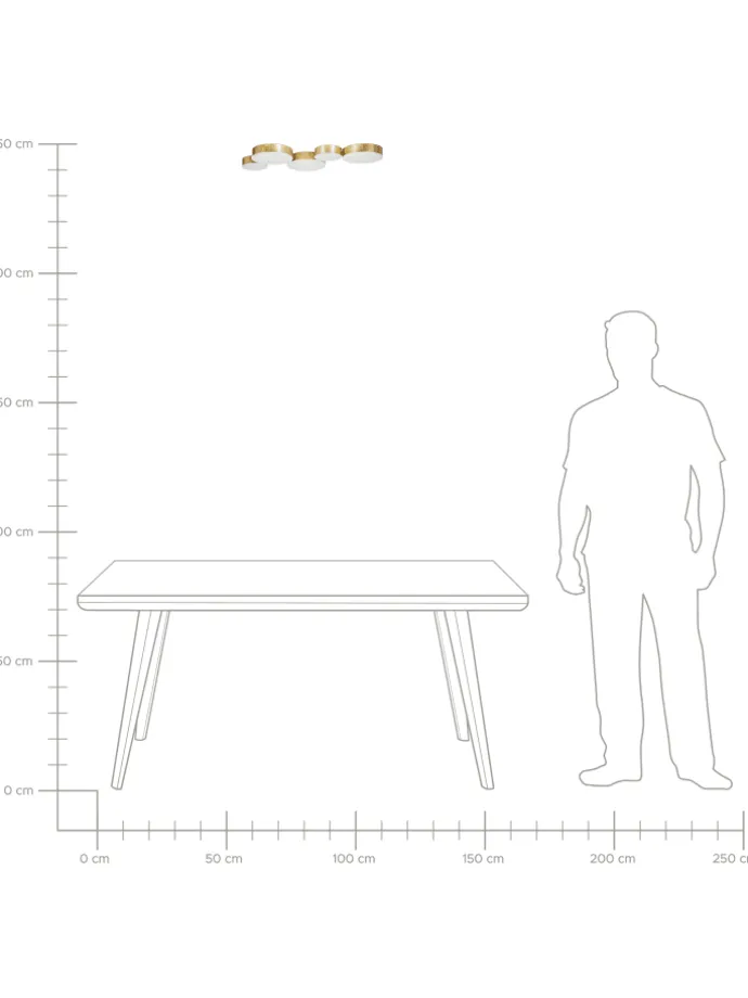 Deckenleuchten LUGA in Gold - (W) 54 x (H) 3 x (L) 20 cm