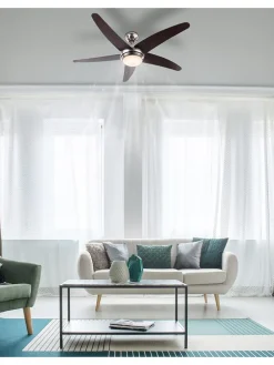 Deckenventilator in Schwarz - (H)37,2 x Ø 13,2 cm