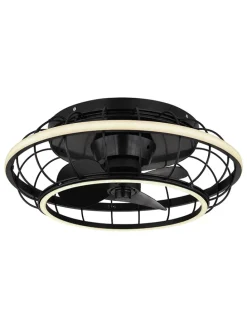 Deckenventilator in Schwarz - (H)18 x Ø 50 cm