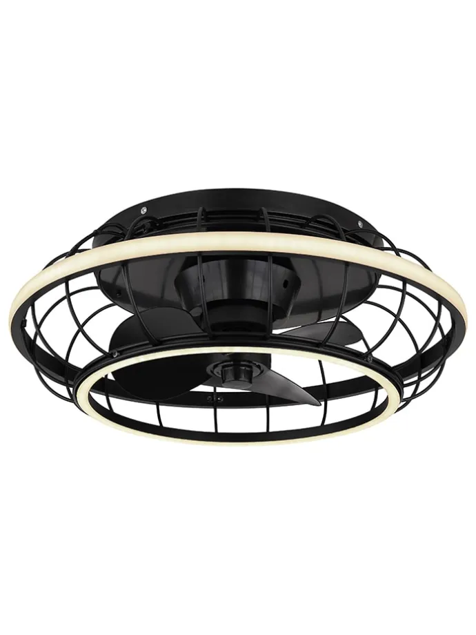 Deckenventilator in Schwarz - (H)18 x Ø 50 cm