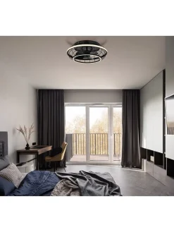 Deckenventilator in Schwarz - (H)18 x Ø 50 cm