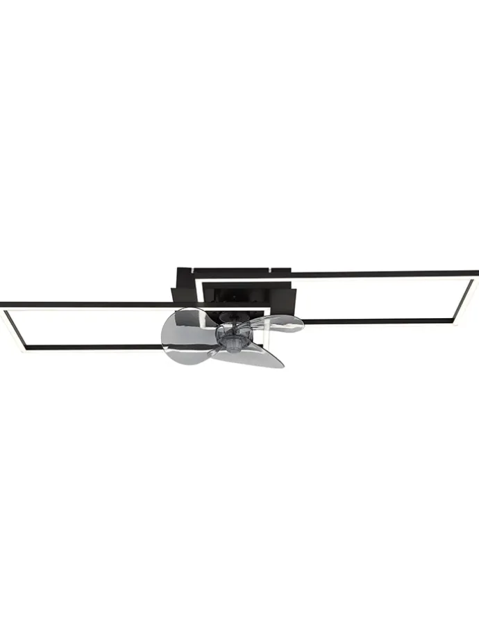 Deckenventilator "Tatiana" in Schwarz - (B)90 x (H)15 x (T)30 cm