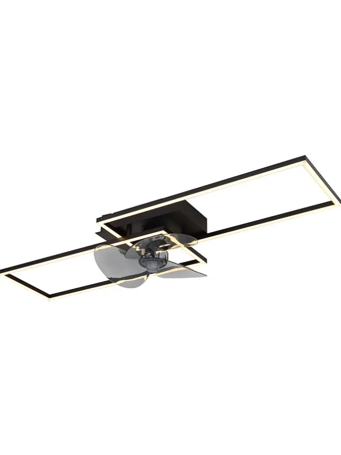 Deckenventilator "Tatiana" in Schwarz - (B)90 x (H)15 x (T)30 cm