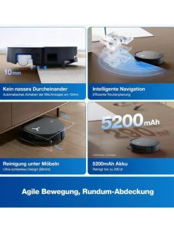 DEEBOT X8 OMNI BLACK EU Saugroboter in Schwarz