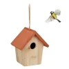 Deko Vogelhaus in Natur/ Orange