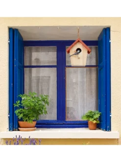 Deko Vogelhaus in Natur/ Orange