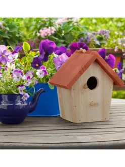 Deko Vogelhaus in Natur/ Orange