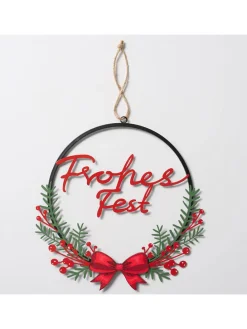 Dekoanhänger "Noelle" in Rot/ Grün - (H)30,5 cm