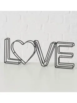 Dekoaufsteller "Love" in Schwarz - (H)10,5 cm