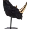 Dekoaufsteller "Rhinoceros" in Schwarz/ Gold - (H)18 cm