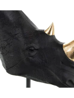 Dekoaufsteller "Rhinoceros" in Schwarz/ Gold - (H)18 cm