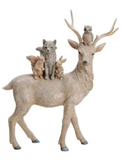 Dekofigur ''Deer'' in Beige - (B)28 x (H)35 x (T)10 cm