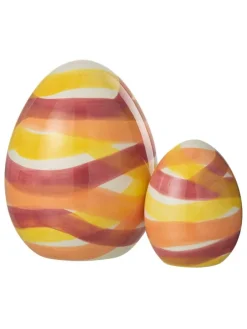 Dekofigur "Ei" in Pink/ Orange/ Gold - (H)18,5 x Ø 15 cm