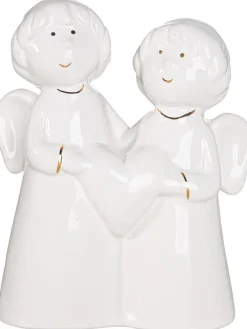 Dekofigur "Emiliel" in Weiß - (B)12,5 x (H)15,5 x (T)6,5 cm