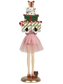 Dekofigur "Frau" in Rot/ Rosa - (H)36 cm