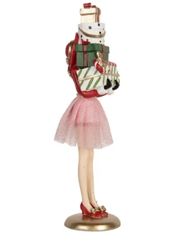 Dekofigur "Frau" in Rot/ Rosa - (H)36 cm