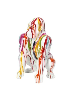 Dekofigur "Gorilla" in Bunt/ Weiß - (H)46 cm